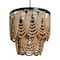 Hello Honey® 27.5" 2-Tier Draped Wood Bead Chandelier